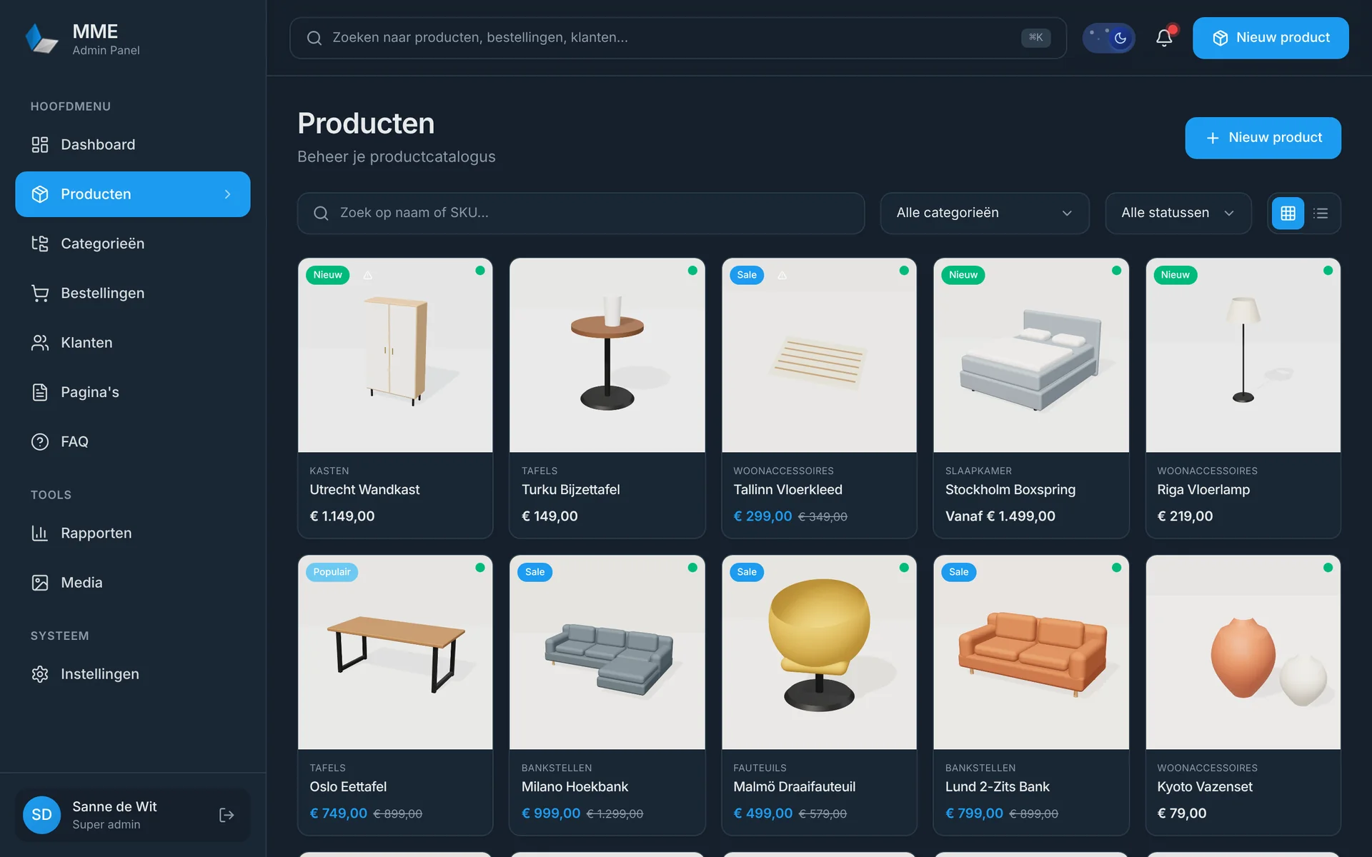 Producten in MME v6